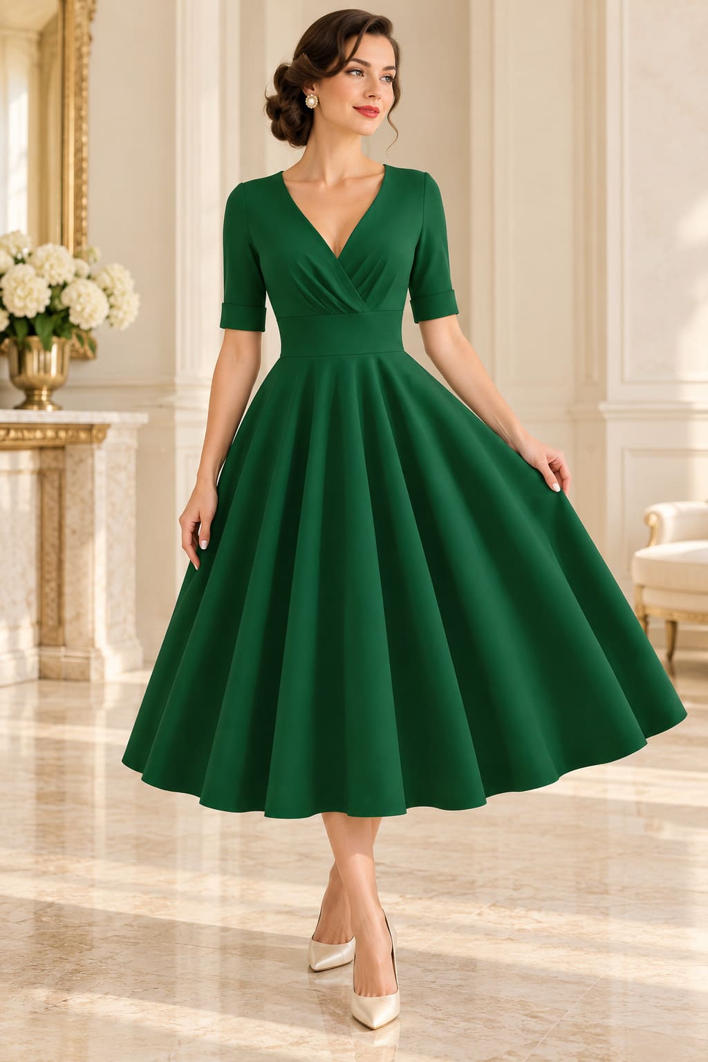 Robe Bustier Vert Emeraude