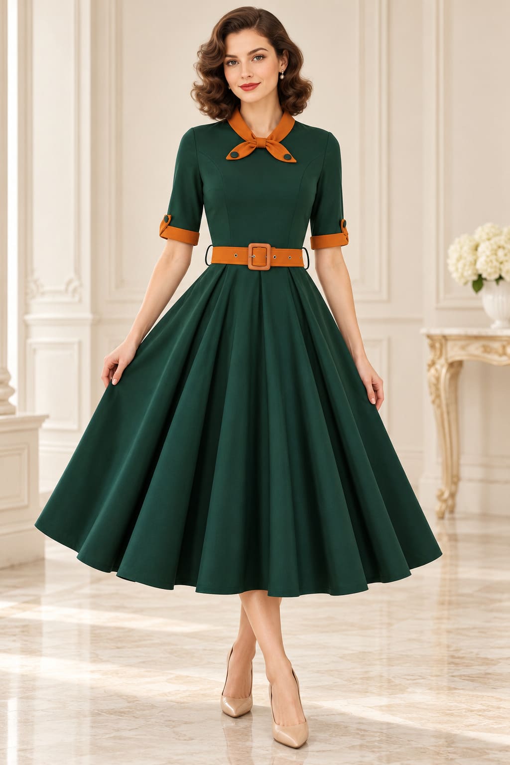 Robe Patineuse Vert Emeraude