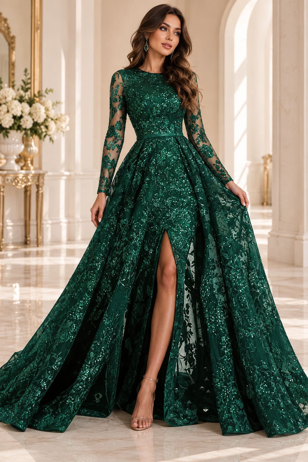 Robe Princesse Vert Emeraude