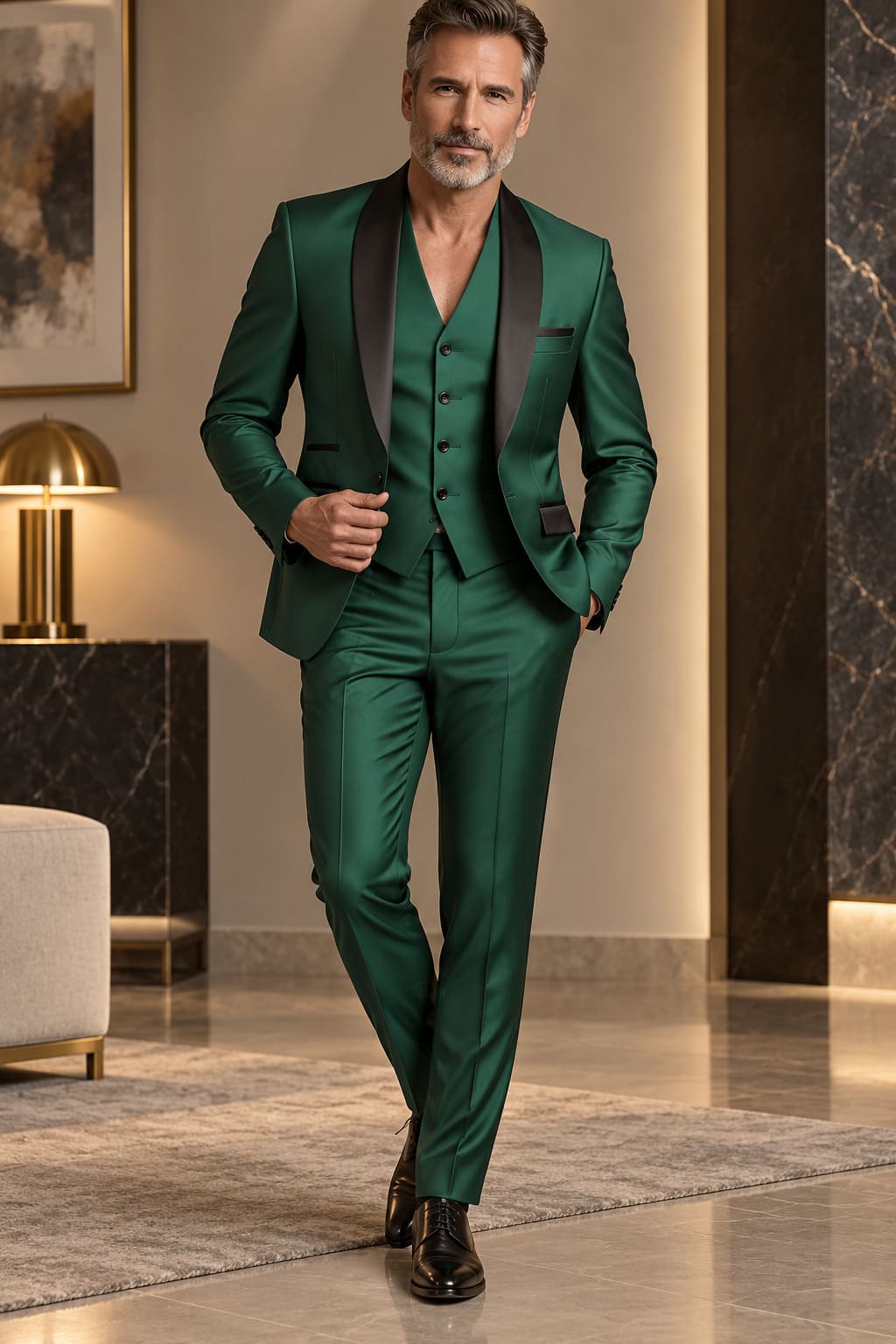 Costume Homme Vert Emeraude 3 Pièces